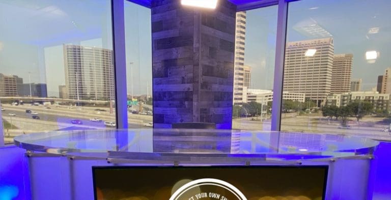 Newsroom studio set