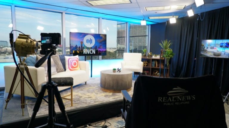Talk show studio set